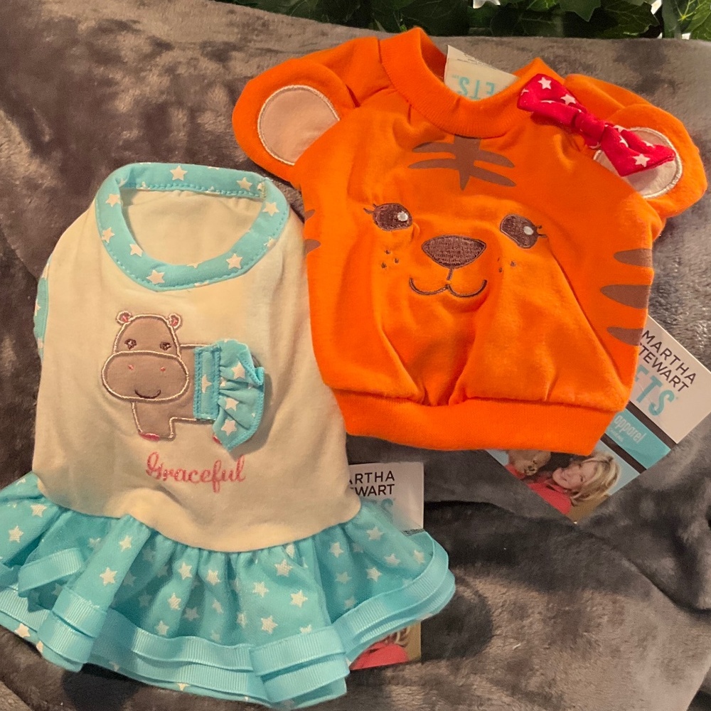 2 New Martha Stewart Pets Fashion Apparel Size X-Small
